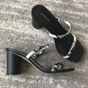 Double Band Block Heel Sandal